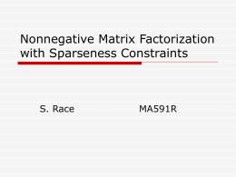 Nonnegative Matrix Factorization with Sparseness Constraints