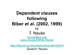 Dependent clauses by Biber et al. (1999)