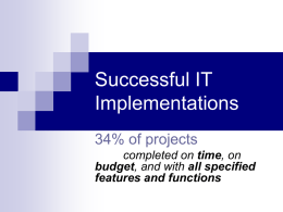 Successful IT Implementations