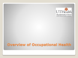 Overview of Occupational Health