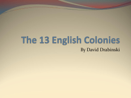 The 13 English Colonies