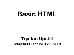 Basic HTML - Australian National University