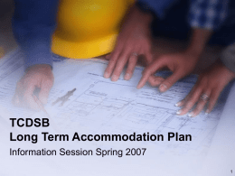 TCDSB School Facilities and Accommodation Issues