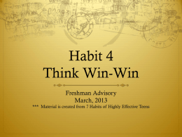 Habit 4 Think Win-Win
