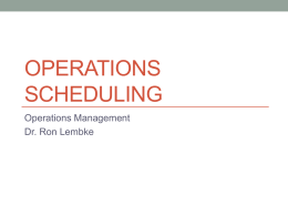 Chapter 12: Aggregate Scheduling