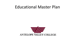 Educational Master Plan - Antelope Valley College