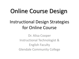 Instructional Design Strategies for Online Course