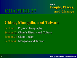 Chapter 27: China, Mongolia, and Taiwan