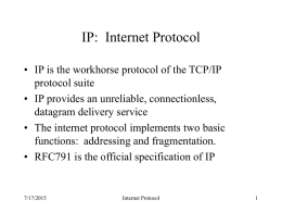 IP: Internet Protocol