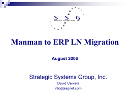 Manman to SSA ERP LN Migration