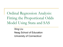 Ordinal Regression Analysis: Fitting the Proportional Odds
