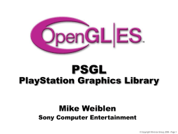 PSGL PlayStation Graphics Library