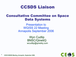 CCSDS - WGISS | CEOS