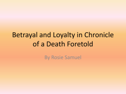 Betrayal in Chronicle of a Death Foretold