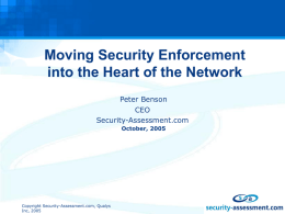 Moving Security Enforcement into the Heart of the Network