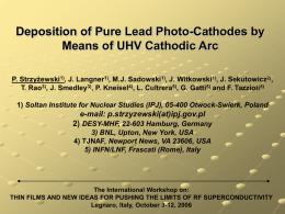 Deposition of Pure Lead Photo-Cathodes by Means of UHV