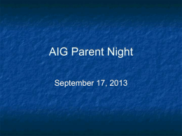AIG Parent Night