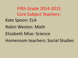 Mrs. Mize’s Fourth Grade