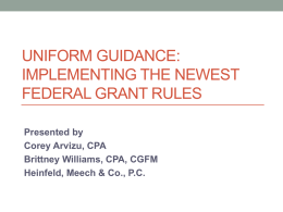 OMB Supercircular: Implementing the Newest Federal Grant Rules