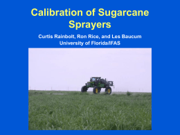 Calibration of Sugarcane Sprayers