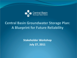 Central Basin Groundwater Storage Plan: A Blueprint for