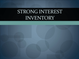 STRONG INTEREST INVENTORY