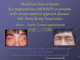 Modified Osteo-Odonto Keratoprosthesis (MOOKP) in patients