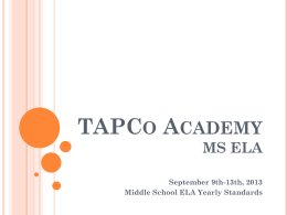 TAPCo Academy MS ELA