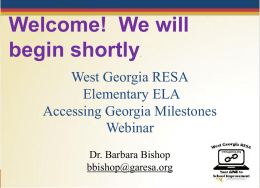 West Georgia RESA Elementary ELA Accessing Georgia