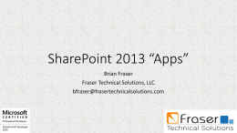 SharePoint 2013 App Model - SharePoint Maine User Group