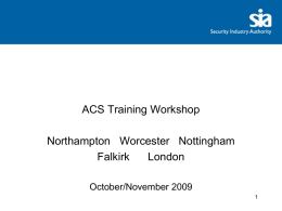 ACS Self-Assessment Training Workshop