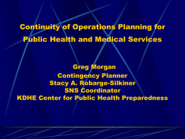 Continuity of Operations Planning: Influences on