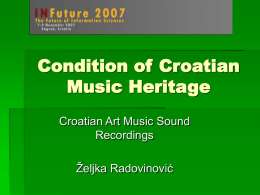Condition of Croatian Music Heritage