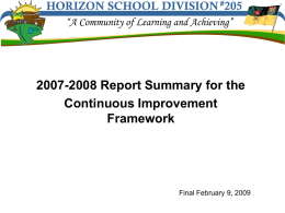 Horizon School Division No. 205 A Community of Learning