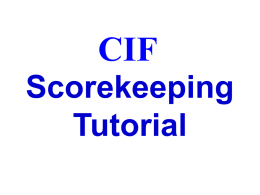 2010 CIF Scorekeeping Clinic