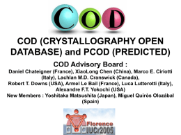 Presentation-COD - ALB Crystallography