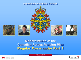 Pension plan for the Canadian Forces Reserves