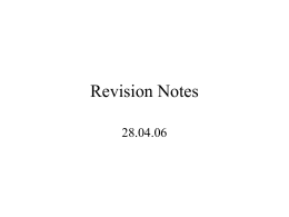 Revision Notes - DCU School of Computing