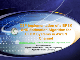 DSP Implementation of a BPSK SNR Estimation Algorithm for