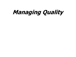 Managing Quality - Yahoo Small Business