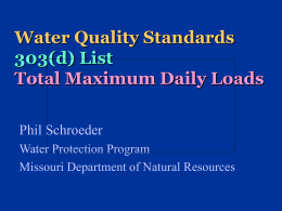 Water Quality Standards 303(d) List and TMDLs