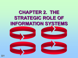 THE STRATEGIC ROLE OF INFORMATION SYSTEMS