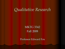 Lecture 4 - Exploratory Research