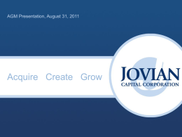The Jovian Advantage - Jovian Capital Home Page