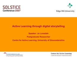 Active learning through digital storytelling