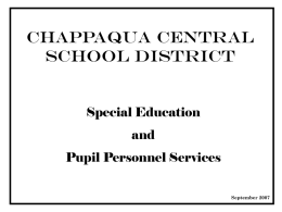 CHAPPAQUA CENTRAL SCHOOL DISTRICT