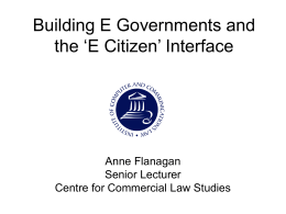 E Government: Building the ‘E Citizen’ Interface