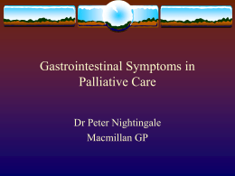 Common Gastrointestinal Symptoms in Advanced Cancer