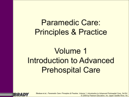 Paramedic Care: Principles & Practice Volume 1