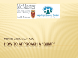 How To Approach a “bump” - McMaster University's